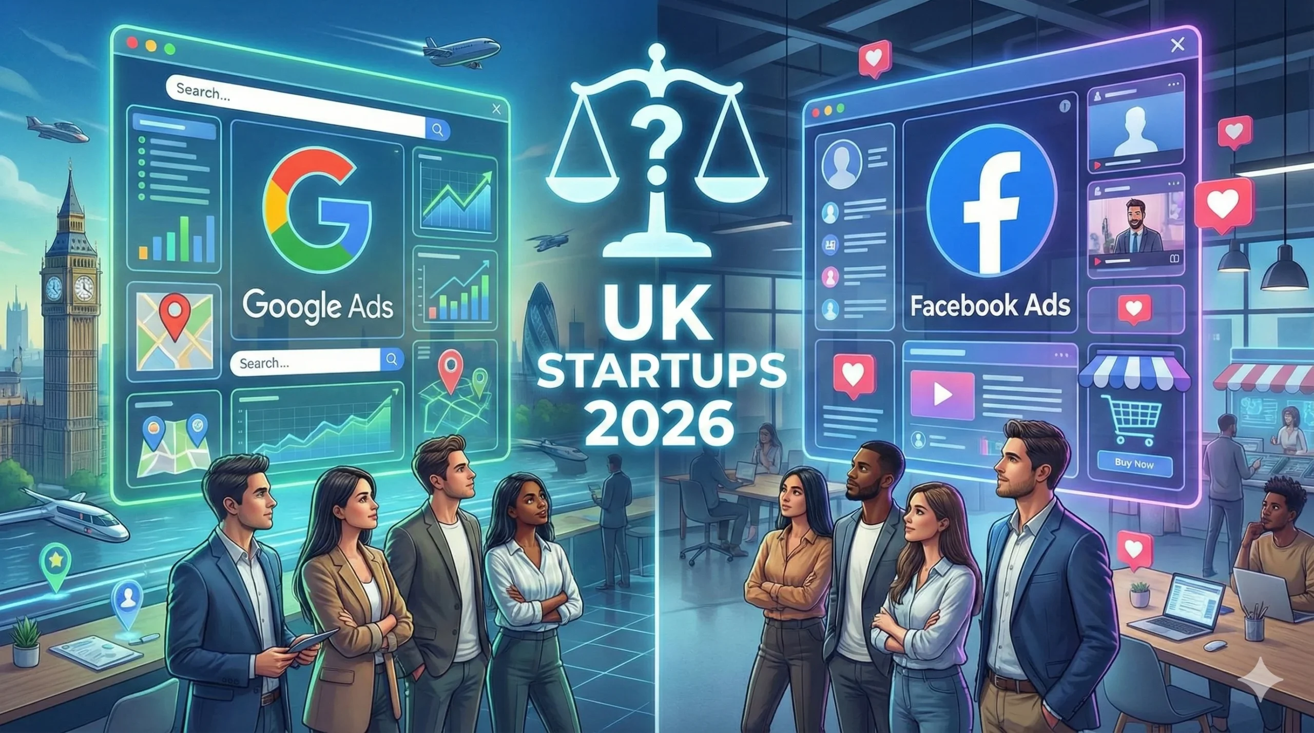 Google Ads vs Facebook Ads — Which Works Better for UK Startups in 2026