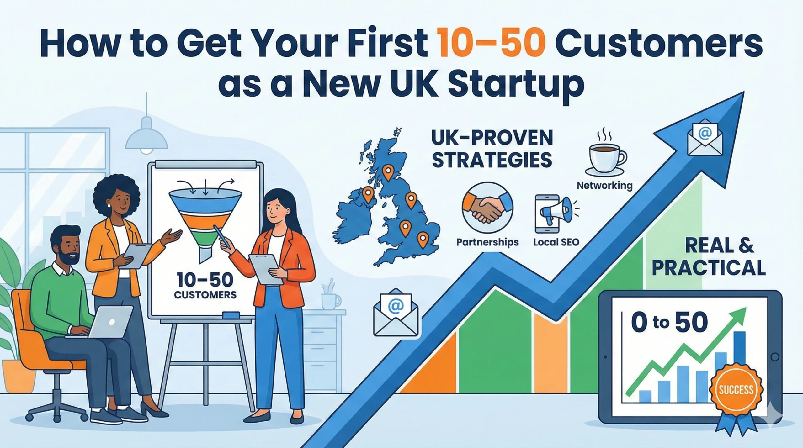 How to Get Your First 10–50 Customers as a New UK Startup (Real, Practical, UK-Proven Strategies)
