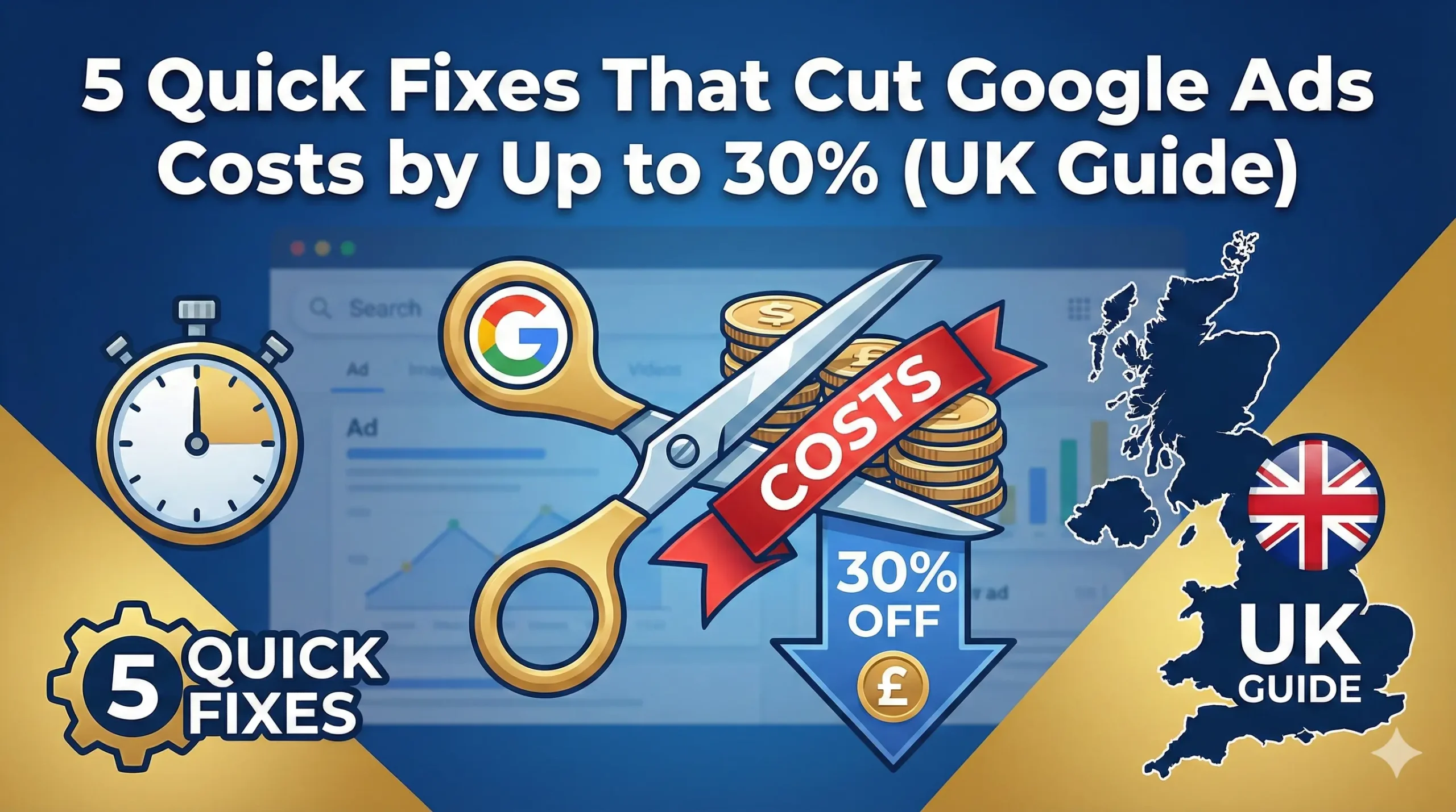 5 Quick Fixes That Cut Google Ads Costs by Up to 30% (UK Guide)